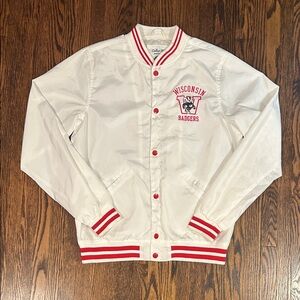 University of Wisconsin Badgers Satin Snap Button Coaches Jacket